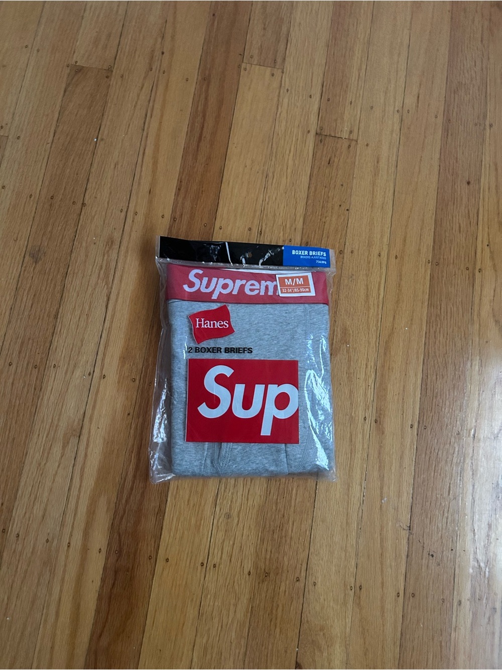 Supreme x Hanes Gray Boxer Briefs with Red Logo - M/M